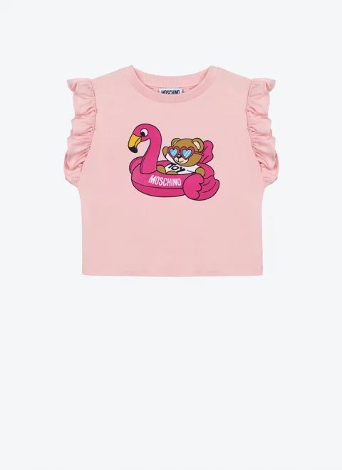 Топ с принт Moschino Kids — снимка 4