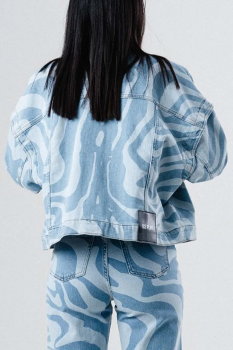 Яке Giubbotto Tessuto 24EU2P0O011P614 s161 stampa fondo bianco/blu — снимка 2