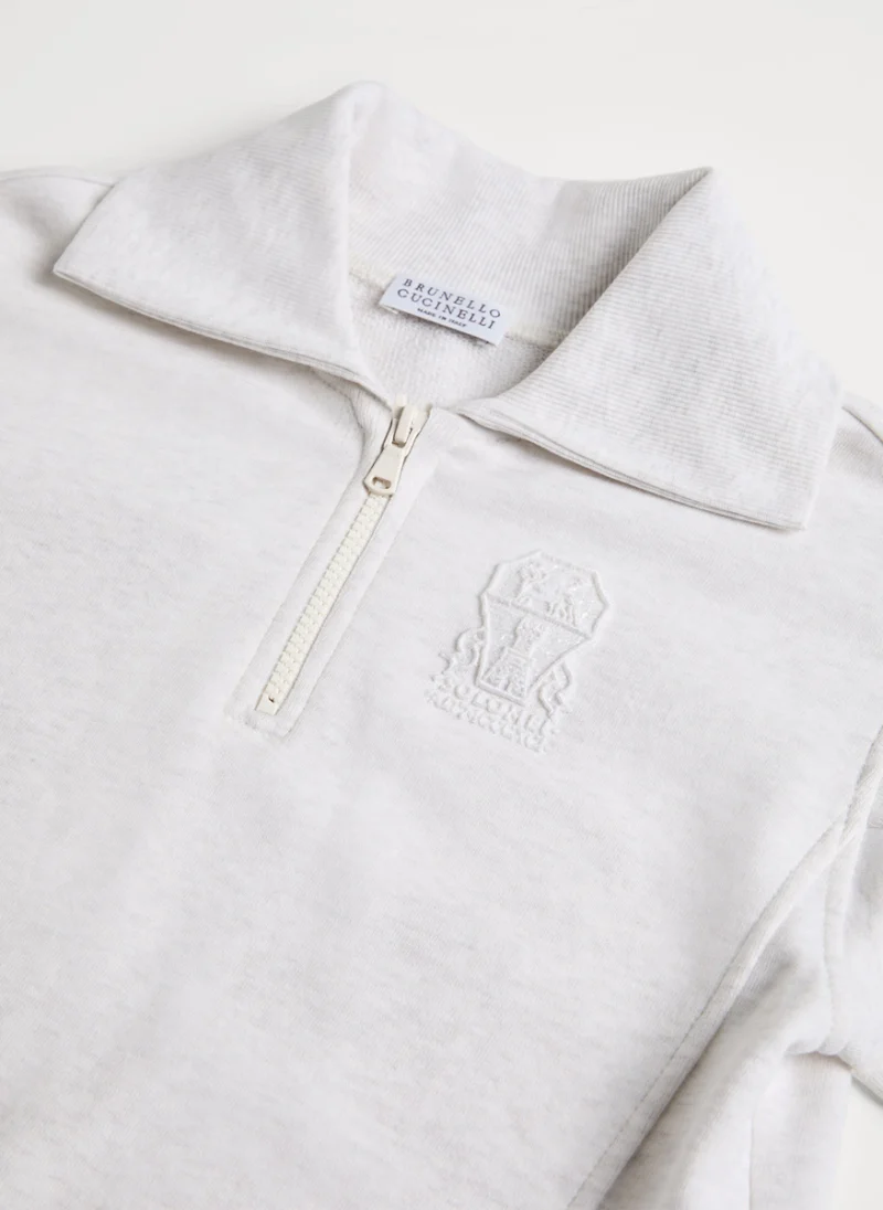 Суитшърт с лого Brunello Cucinelli Kids 12-12+ — снимка 3