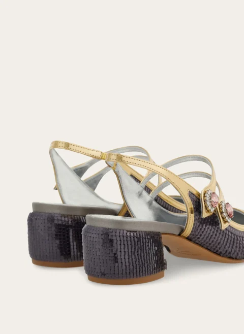 Обувки на ток с пайети Ferragamo — снимка 6
