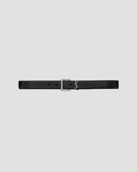 Cassandre Belt with Square Buckle in Smooth Leather