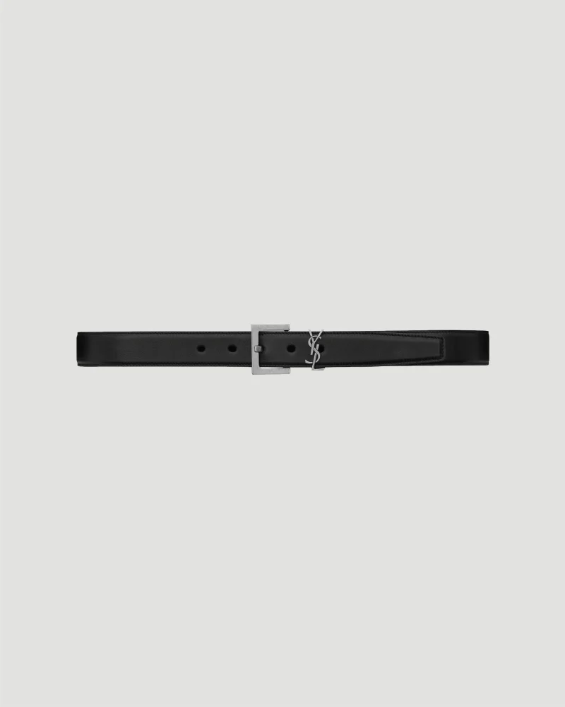 Cassandre Belt with Square Buckle in Smooth Leather
