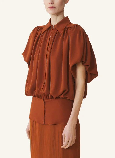 Блуза от копринен жоржет Lanvin