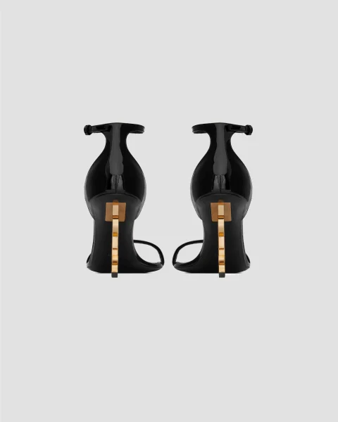 Opyum 85 Sandals in Black Patent Leather — снимка 4