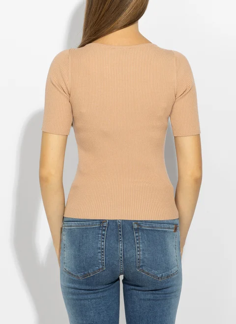Тишърт от фино плетиво Weekend Max Mara Wkdgola — снимка 3