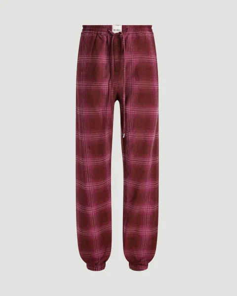 Checked Cotton Flannel Sweatpants