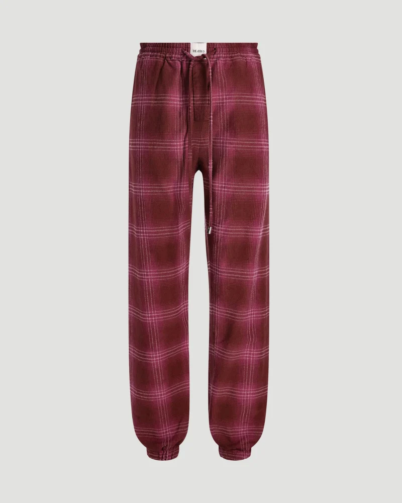 Checked Cotton Flannel Sweatpants