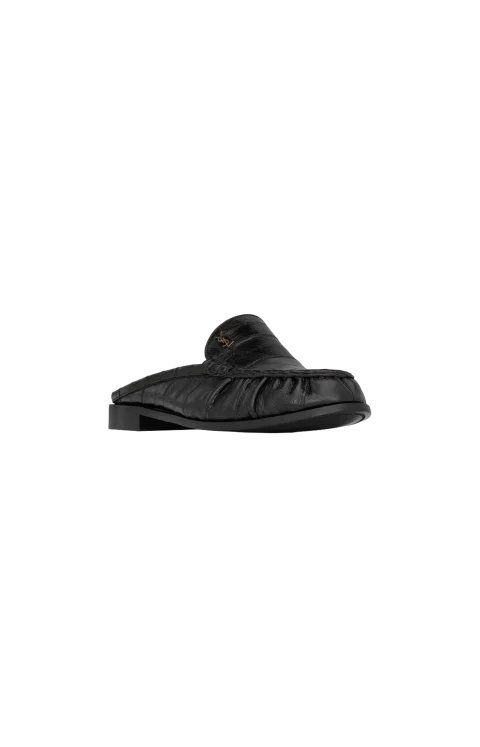 Le Loafer Mules in Black Eel — снимка 2