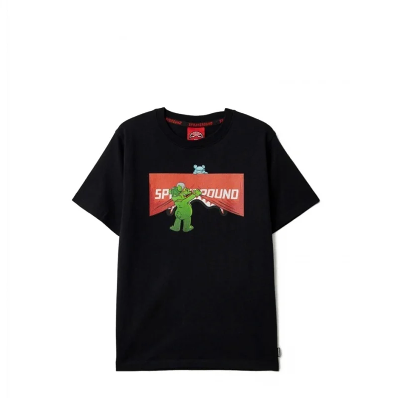 Детска черна памучна тениска SPRAYGROUND