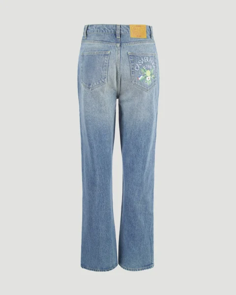 Women's Vintage Distressed Washed Jeans — снимка 3