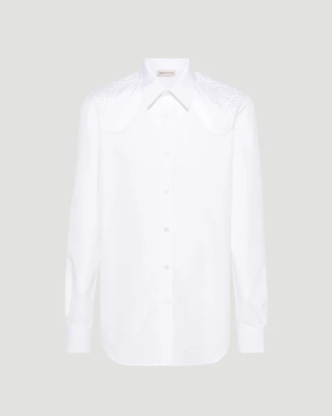 Ribbed Cuff Shirt in Optical White