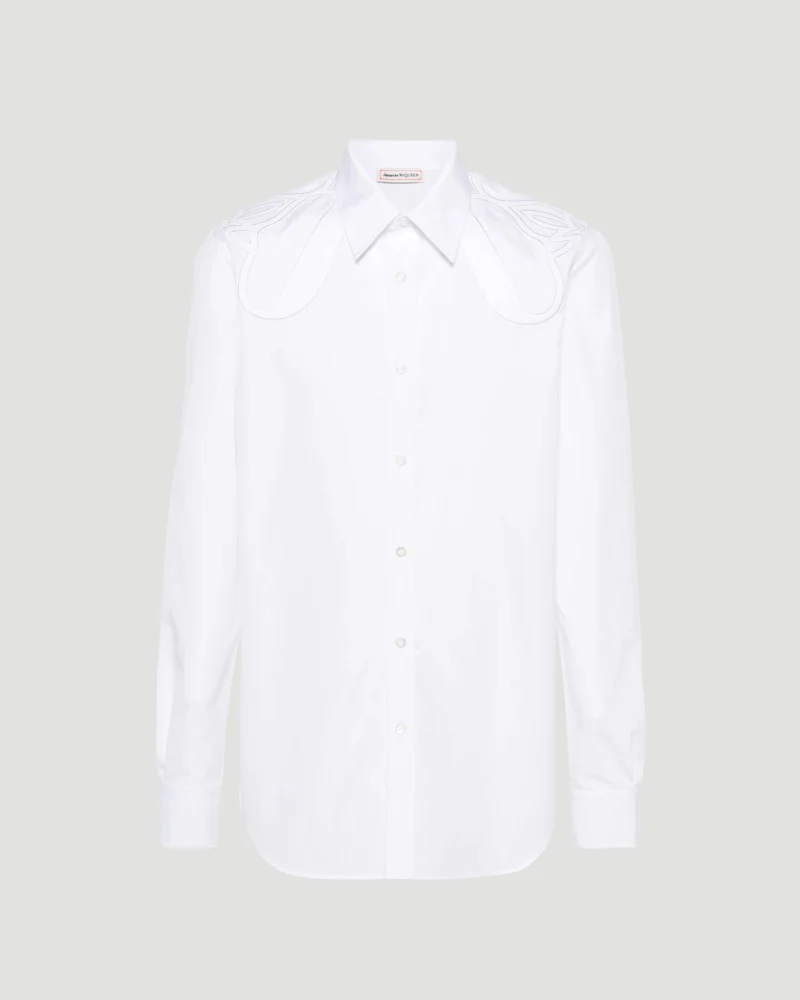 Ribbed Cuff Shirt in Optical White