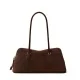 Дамска кафява чанта LOCK SUEDE EAST-WEST SATCHEL TORY BURCH — снимка 2