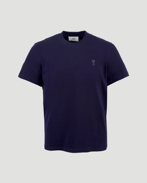 Cotton T-Shirt in Navy — снимка 5