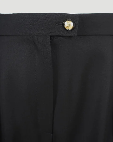 Women's Wool Trousers in Black — снимка 2