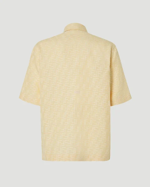 Yellow Linen FF Jacquard Shirt — снимка 2