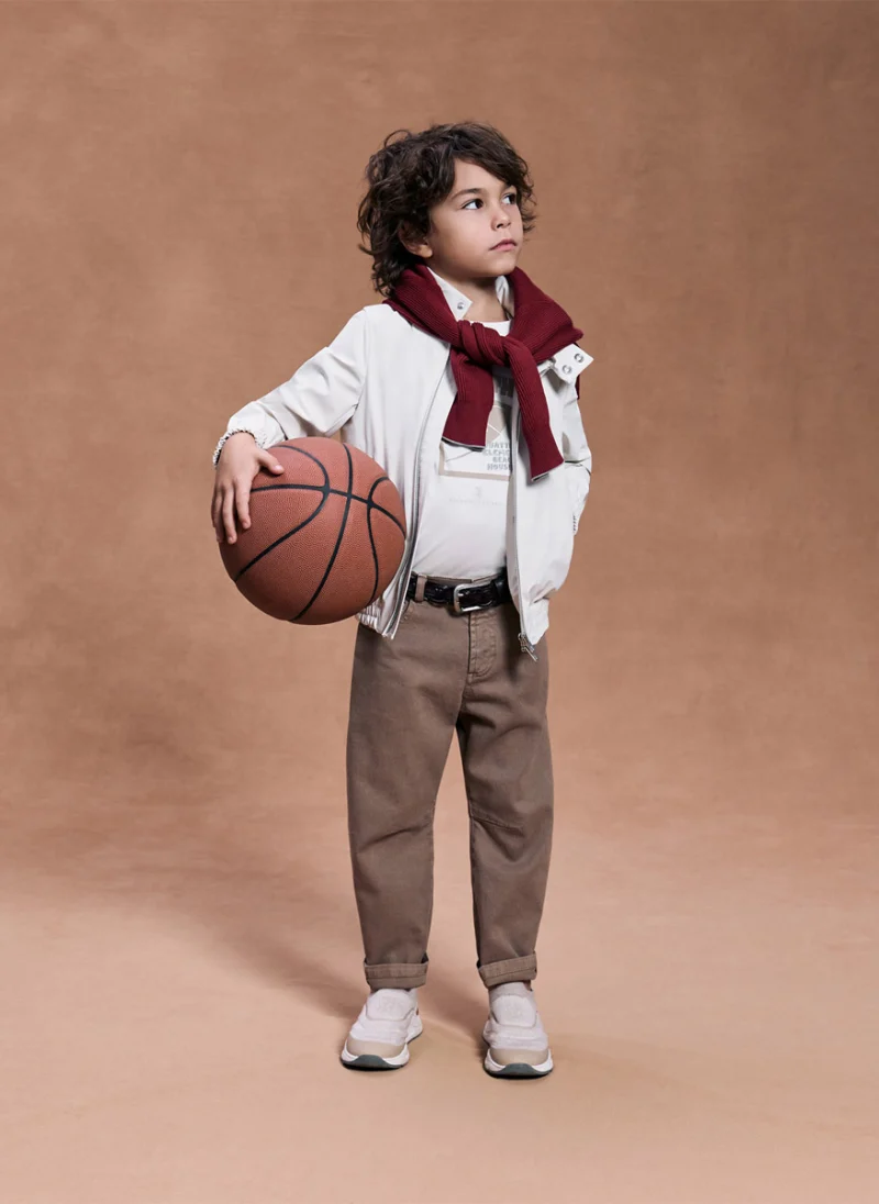 Тишърт с принт Brunello Cucinelli Kids 8-10 — снимка 5