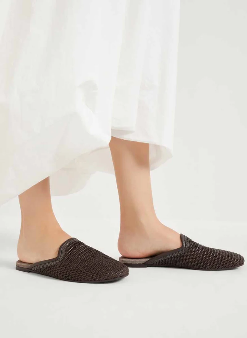 Чехли 'Techno raffia' Brunello Cucinelli — снимка 5