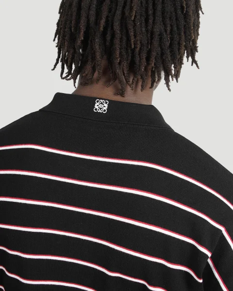 Polo Sweater in Striped Cotton Knit — снимка 5