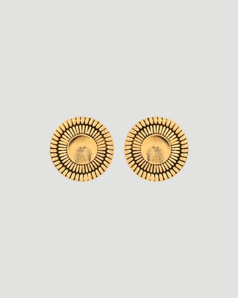 Regenerated Tin Buttons Earrings