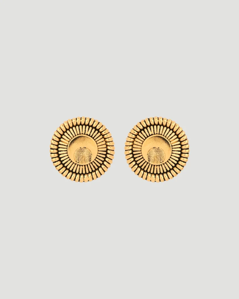 Regenerated Tin Buttons Earrings
