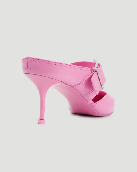 Punk Buckle Mule in Sugar Pink — снимка 3
