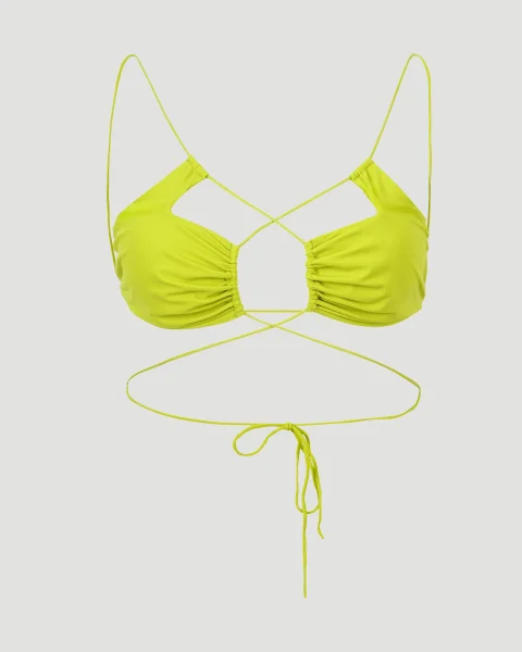 Two Pieces Swimsuit in Lime Yellow