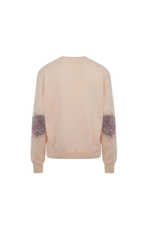 Glitter V-Neck Sweater in Pink — снимка 2