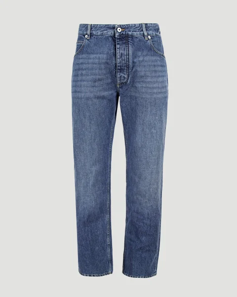 Mid-Blue Straight Jeans