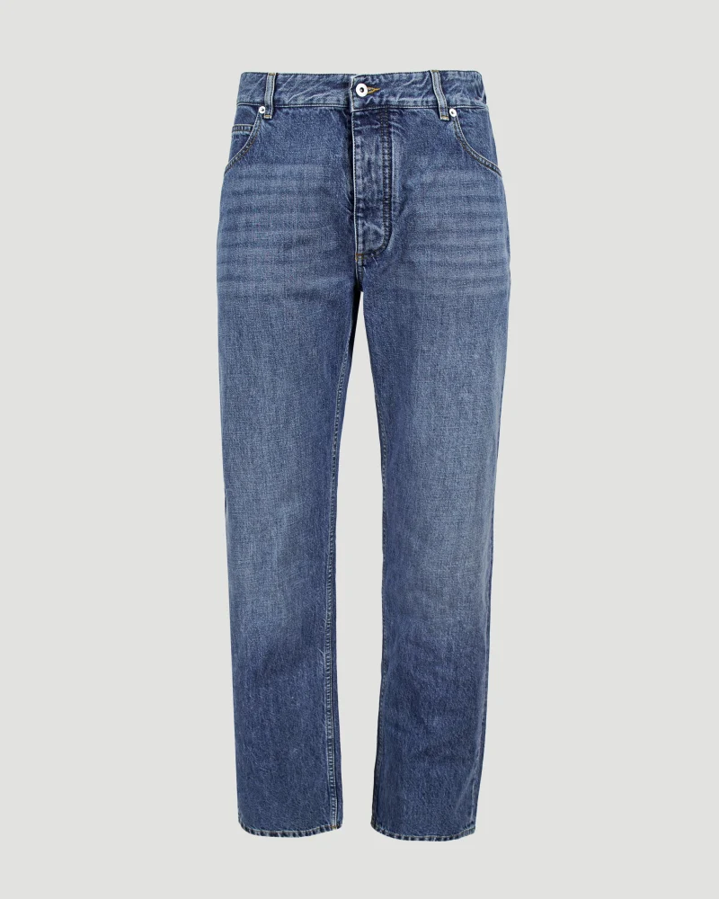Mid-Blue Straight Jeans