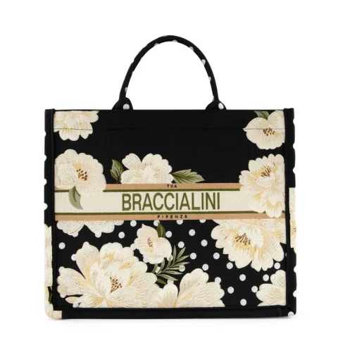 Дамска черна чанта Queen Braccialini