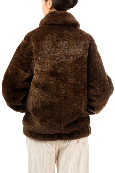 Яке Jeanne Teddy JNE0001-04016M 18 brown sb patch — снимка 2