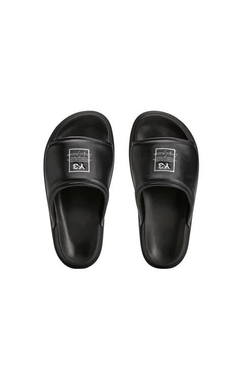 Black Leather Slides — снимка 3