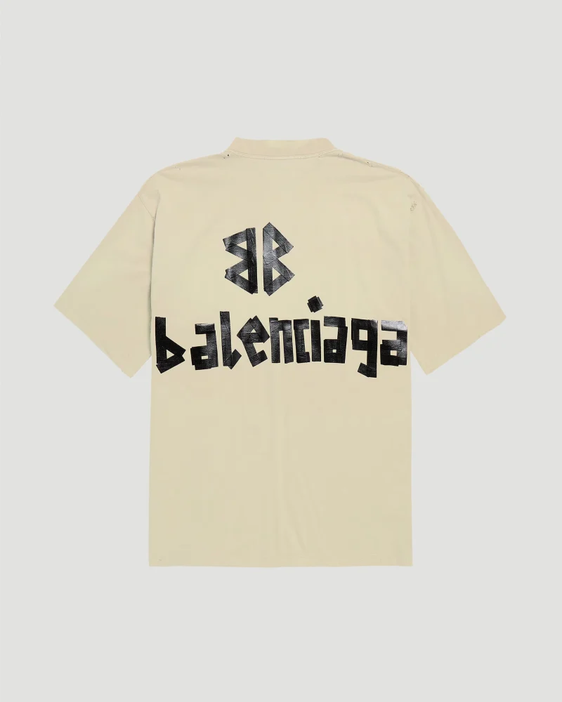 Tape Type T-Shirt Medium Fit in Beige — снимка 2