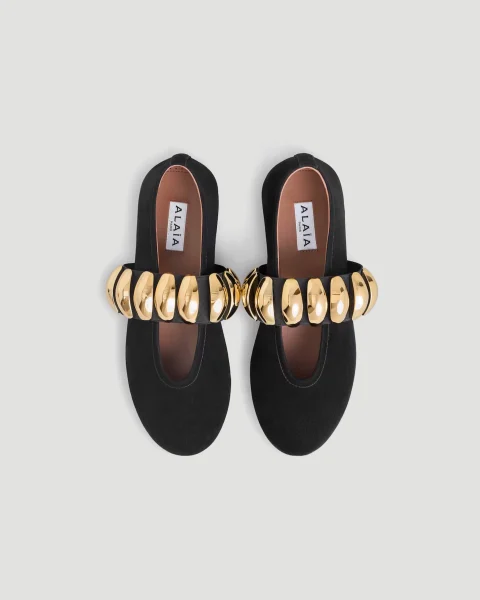 Jewel Ballet Flats in Suede — снимка 2