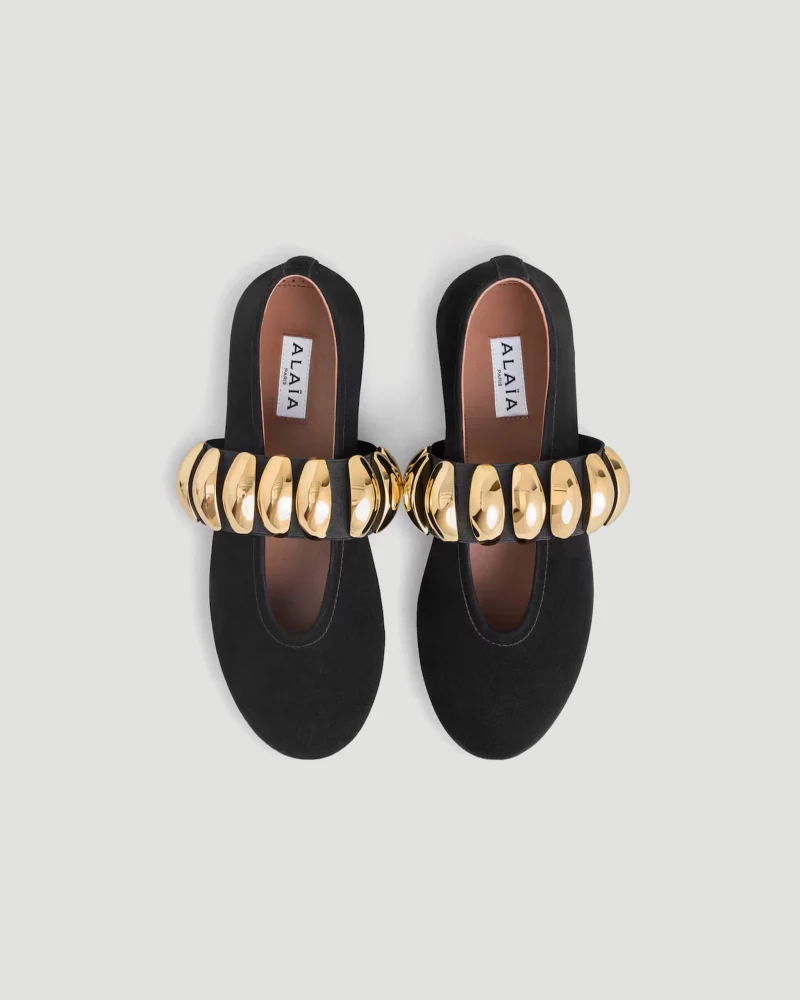 Jewel Ballet Flats in Suede — снимка 2