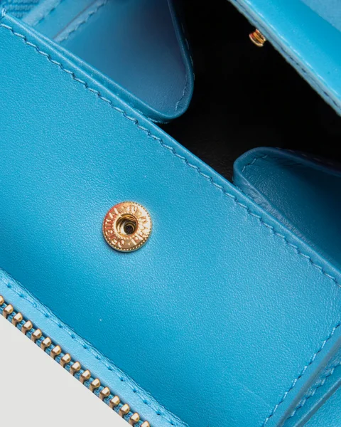 Embossed Leather Line Wallet in Blue — снимка 4