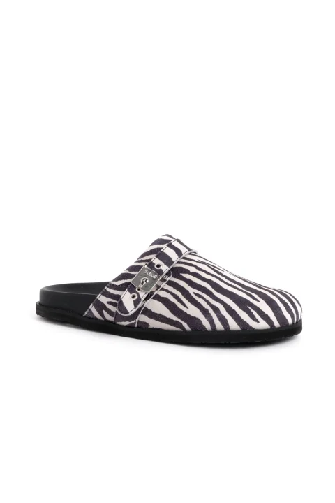 Mules Pescura Charlene Printed Suede Sz Womens F312101088 1088 black/white — снимка 2