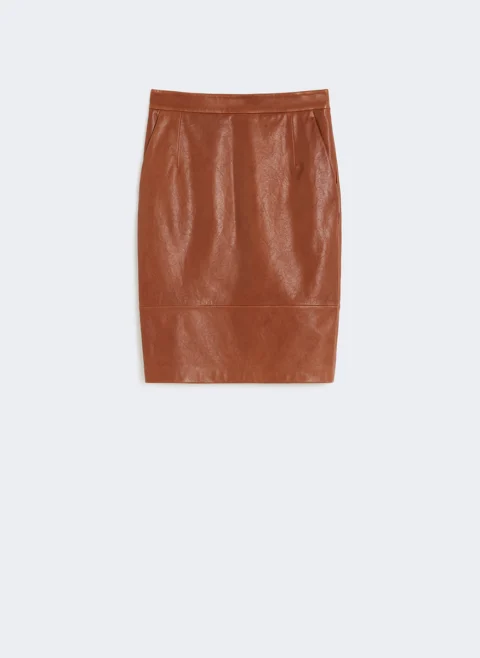 Кожена пола Weekend Max Mara Papaile — снимка 6