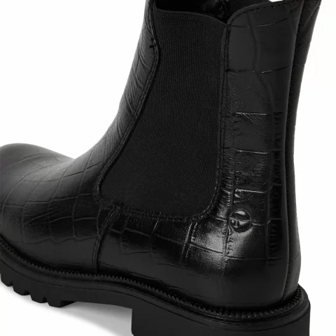 Дамски Равни Боти TAMARIS – 1-25427-41-028 BLACK CROCO — снимка 4