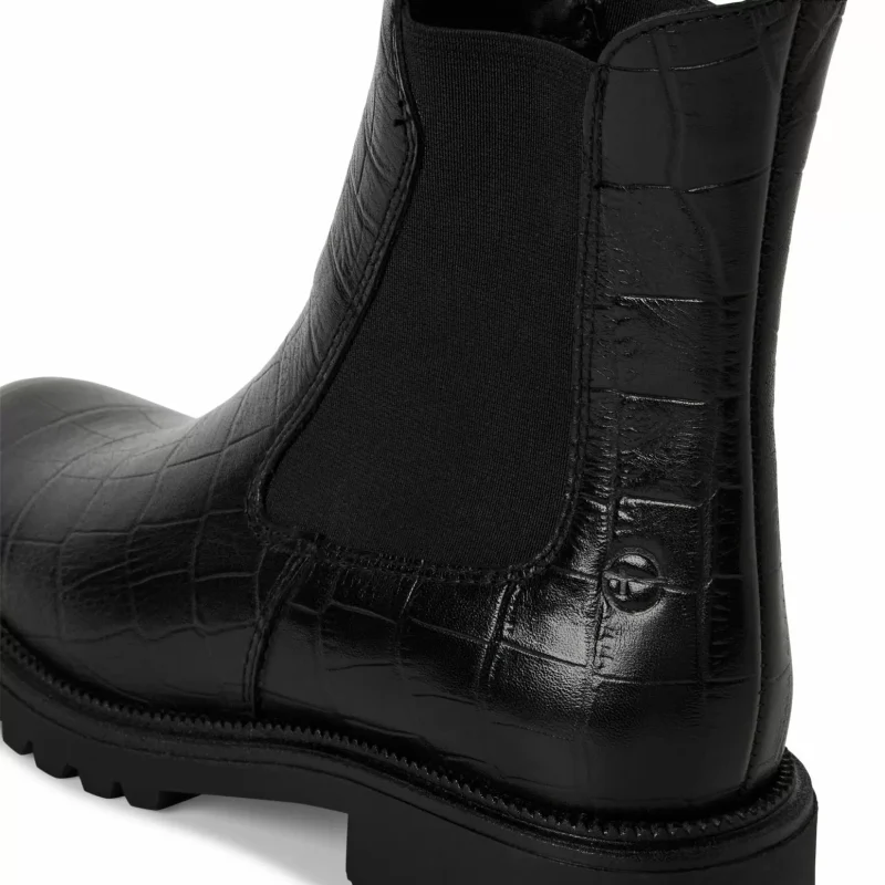 Дамски Равни Боти TAMARIS – 1-25427-41-028 BLACK CROCO — снимка 4
