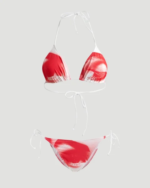 Bikini Set in Red and White Print