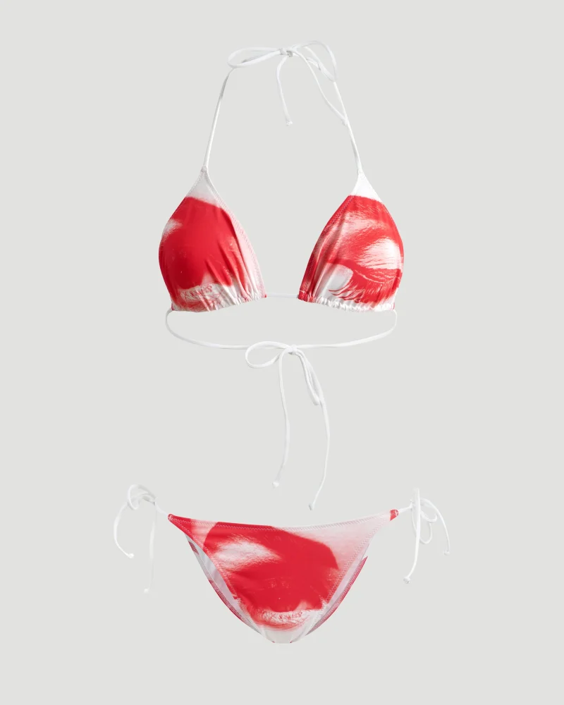 Bikini Set in Red and White Print