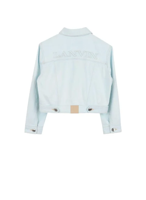 Яке от деним с бродерия Lanvin Kids — снимка 2