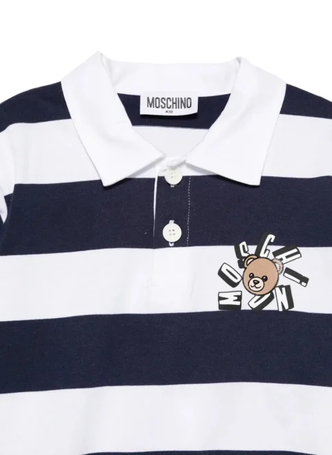 Раиран полошърт Moschino Kids — снимка 3