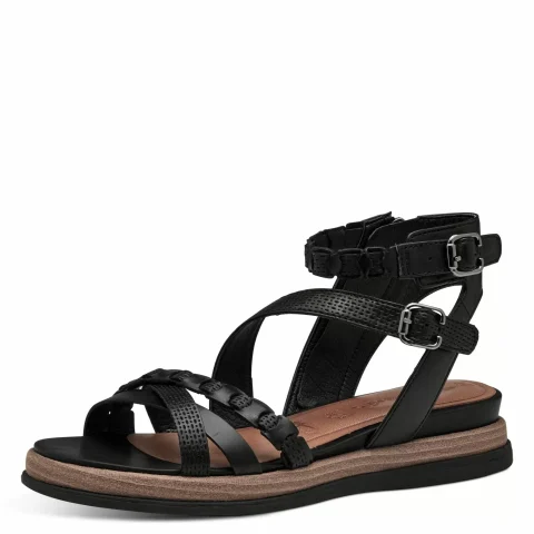 Дамски Равни Сандали TAMARIS – 1-28210-44-001 BLACK — снимка 3