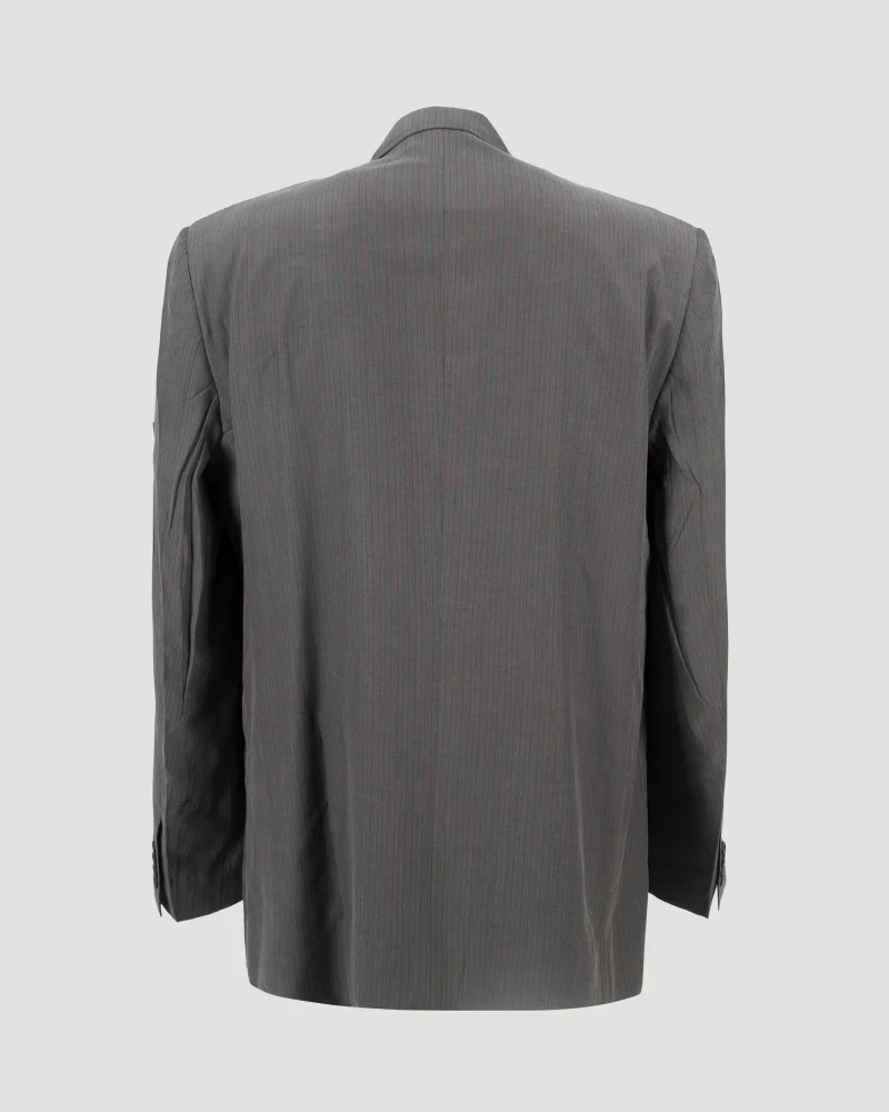 Grey Blazer with Pinstripe Pattern — снимка 2
