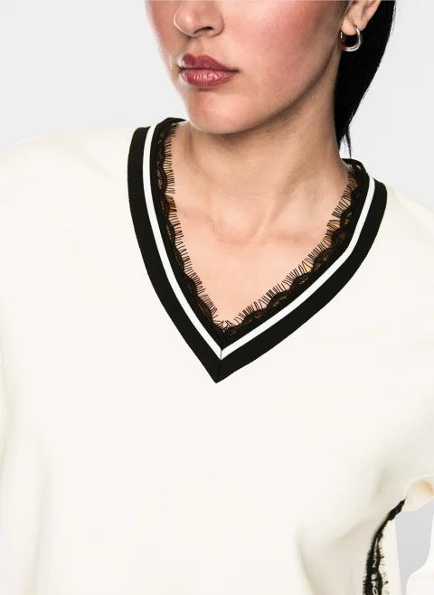 Суитшърт с дантела Marc Cain Sports — снимка 4