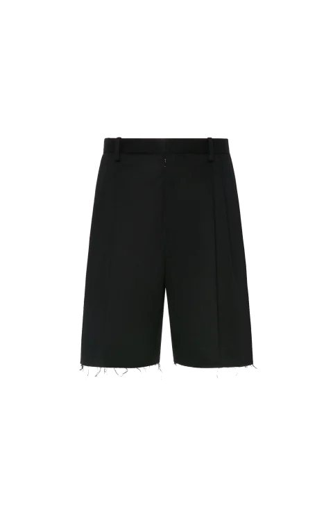 Tailored Cotton Shorts in Black