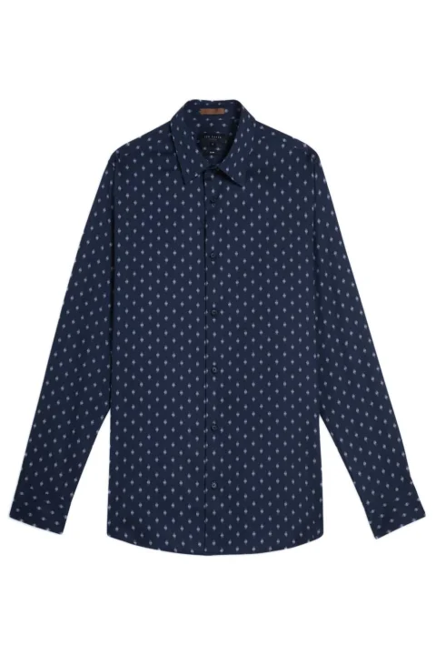 Риза Ardea Ls Pen Dot Geo Print Shirt 272171 navy